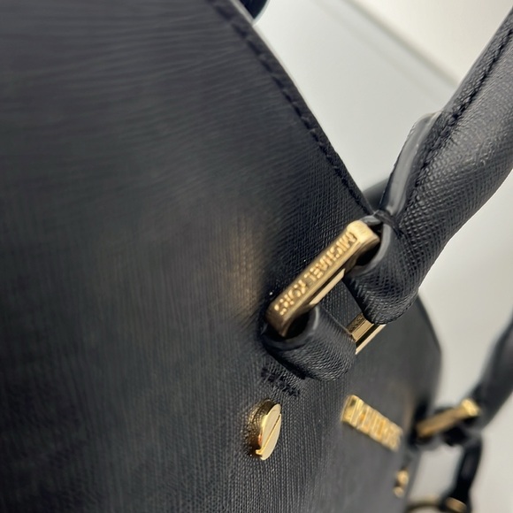 Michael Kors Satchel Black Saffiano Leather Bag, Cindy Large Dome - EUC - Picture 8 of 12